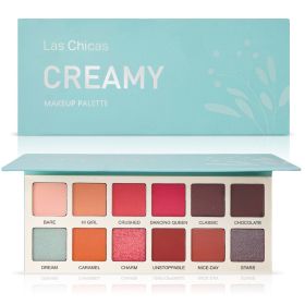 Las Chicas High Pigment Silky Hydroxybenzophenone Non-Vegan Cruelty-Free Cream 12-Color Eyeshadow Palette Makeup Palette