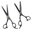 9 Pcs Hair Cutting Scissors Set with Hair Scissors Thinning Scissors Razor Comb Hair Comb Clips Cleaning Cloth Cape Regulator Professional Barber Hair