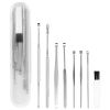 8 Pcs Ear Picks Set Stainless Steel Earwax Removal Tool Ear Curette Ear Cleansing Tool w/Cleaning Brush Storage Box