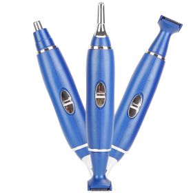 3 In 1 Nose Hair Eyebrow Beard Trimmer Electric Ear Hair Shaver Clipper Groomer Epilator for Men Battery Powered Facial Hair Trimmer w/ Dual Edge Dry