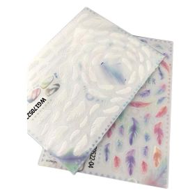 6 Sheets Self-Adhesive Colorful and White Nail Stickers DIY Nail Art Decals Decorations; Feather Nail Decals