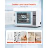 Nail Tool Cleaning Machine, 12L Large Capacity, Multi-Functional Tool Cabinet Cleaner Box with Timer Setting, Tempered Glass Door, 185nm Wavelength