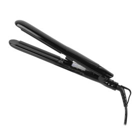 Professional Steam Flat Hair Straightener Ceramic Flat Iron Hair Styler w/ Adjustable Temp (Option: Black)