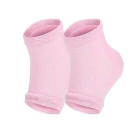 Moisturizing Heel Socks for Cracked Heel - Gel Sock 1 Pair/2pcs (Color: Pink)