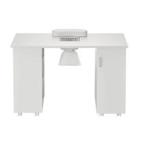 Manicure Table, Nail Table Station with Electric Dust Collector, Moveable Nail Tech Desk with 8 Wheels (4 Lockable), 3 Dust Bag & Wrist Rest (Default: Default)