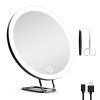 30X Magnifying Mirror With Light 3 Colors Dimmable Brightness Included Tweezer Scissor Travel Magnifying Makeup Mirror with Suction Cup 360° Adjustabl