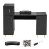 Manicure Table, Glass Top Nail Desk, Makeup Dressing Nail Station with Storage Cabinets