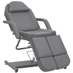 Beauty Treatment Chair Faux Leather 70.9"x24.4"x30.7" (Color: Gray)