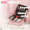 Large Capacity Travel Makeup Bag with Adjustable Dividers - High Quality Oxford Cloth Makeup Storage Box