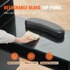 Manicure Table, Glass Top Nail Desk, Makeup Dressing Nail Station with Storage Cabinets