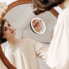 30X Magnifying Mirror With Light 3 Colors Dimmable Brightness Included Tweezer Scissor Travel Magnifying Makeup Mirror with Suction Cup 360° Adjustabl