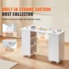 Manicure Table, Nail Table Station with Electric Dust Collector, Moveable Nail Tech Desk with 8 Wheels (4 Lockable), 3 Dust Bag & Wrist Rest