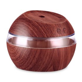 290ml Cool Mist Humidifier Ultrasonic Aroma Essential Oil Diffuser Wood Grain w/LED Light for Office Home Room Vehicle Study Yoga Spa (Option: DarkW)