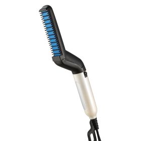 Beard Hair Straightener Quick Straightening Heat Comb for Men Electric Hair Styling Comb Electric Hair Tool for Home Travel Use (Option: UK)